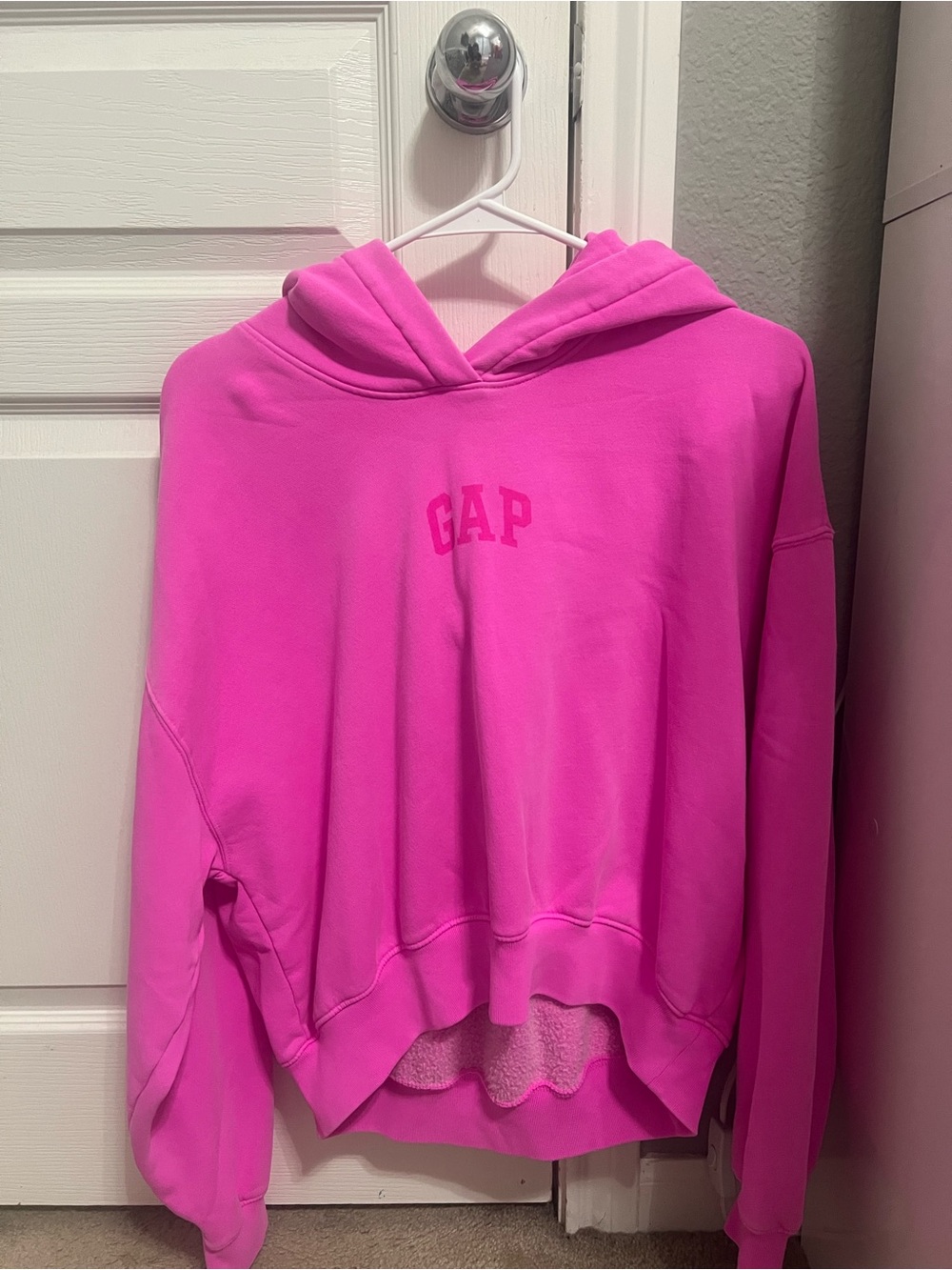 GAP Bright Pink Cropped Hoodie